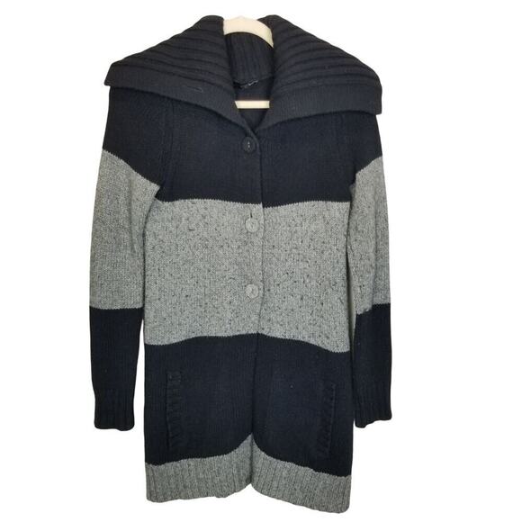 Theory Womens Bobbie Wool Cashmere Cardigan Sweater Preppy Dark Academia Size S - Picture 1 of 8